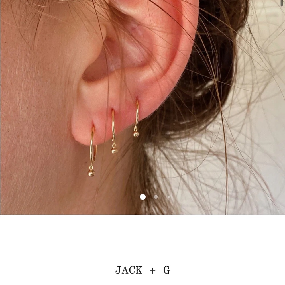 Jack + G Gold Hoop Droplet Single Earring